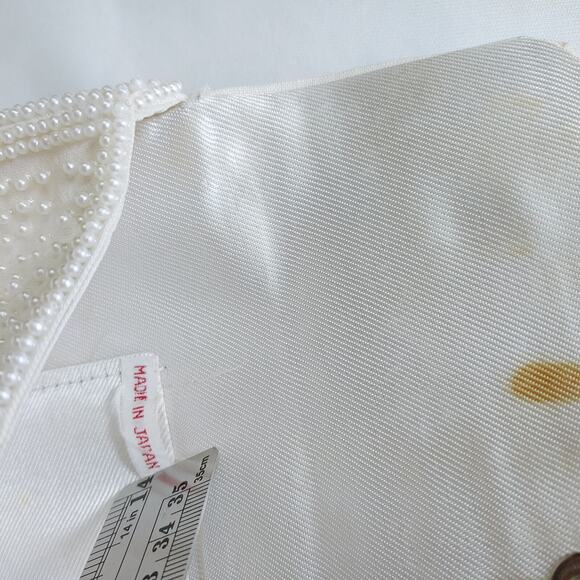 Vintage Beaded Ivory Clutch Purse Formal Evening, Weddings-Bride Japan Pre-Owned - Picture 5 of 16